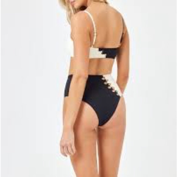 NWT L Space Black Cream Solstice Classic Bikini Bottom Sz XS - Picture 4 of 13